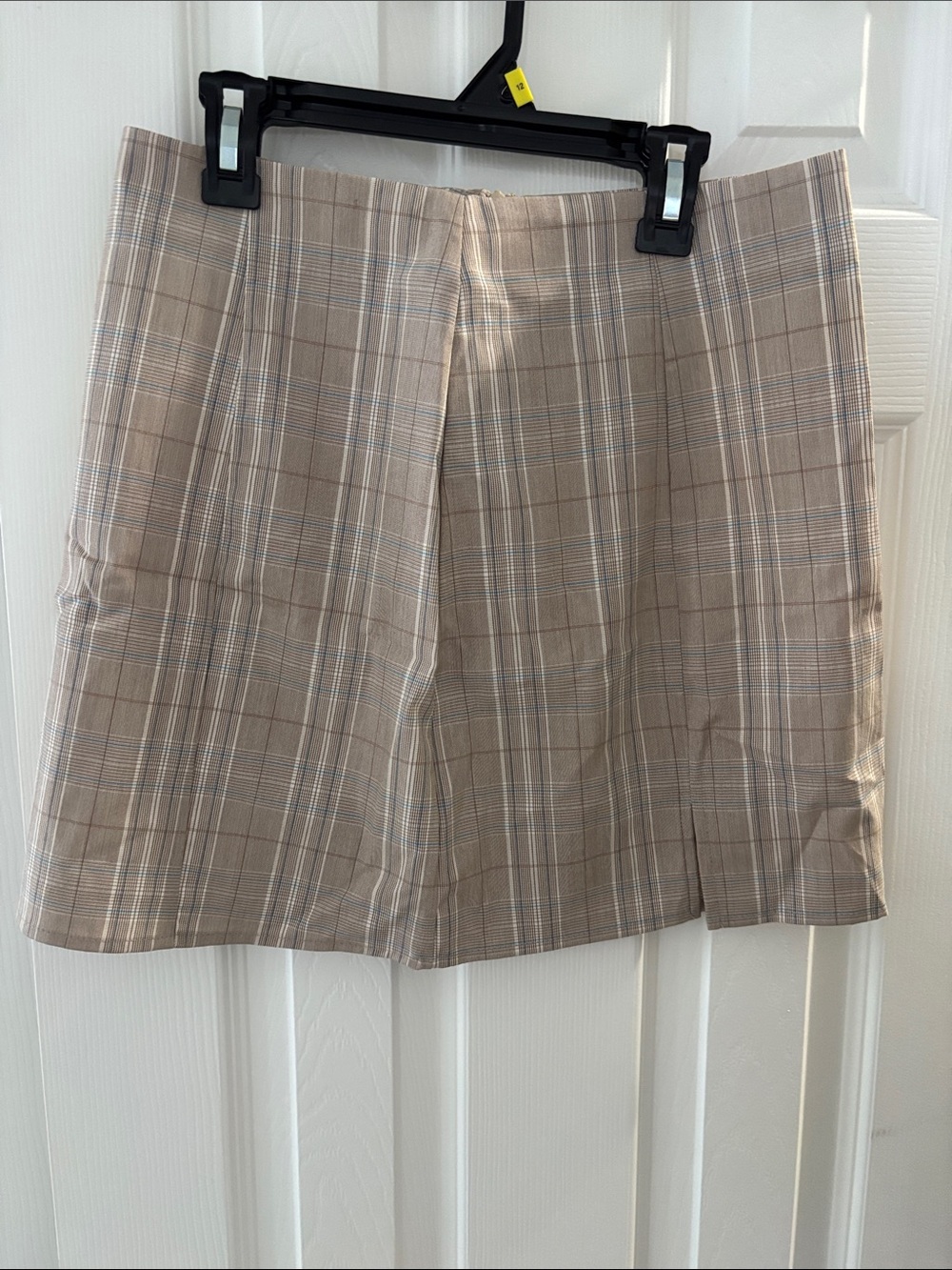Altar'd State Taupe Plaid A-Line Skirt
